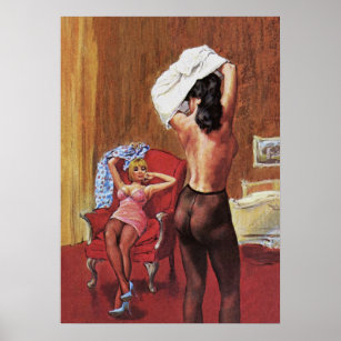 Lesbian Love Vintage Pulp Magazine Cover Art Poster