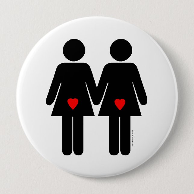 Lesbian Lovers 4 Inch Round Button (Front)
