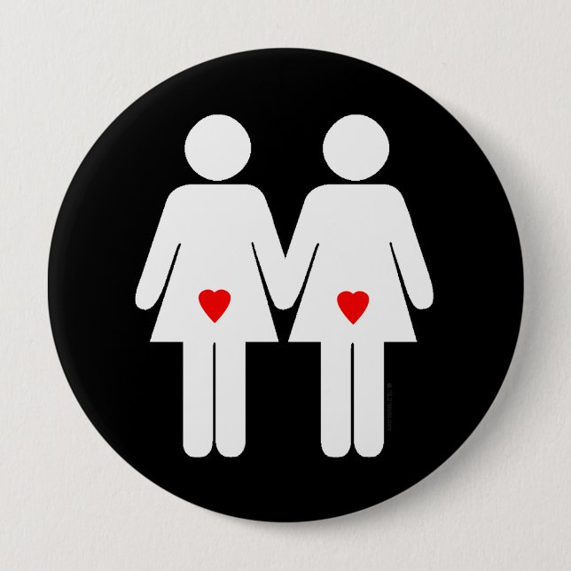 Lesbian Lovers - 4 Inch Round Button (Front)