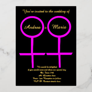Lesbian Lovers Custom Wedding Invitation