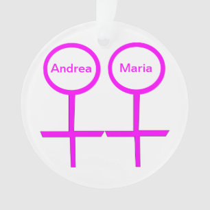 Lesbian Lovers Customizable Acrylic Ornament
