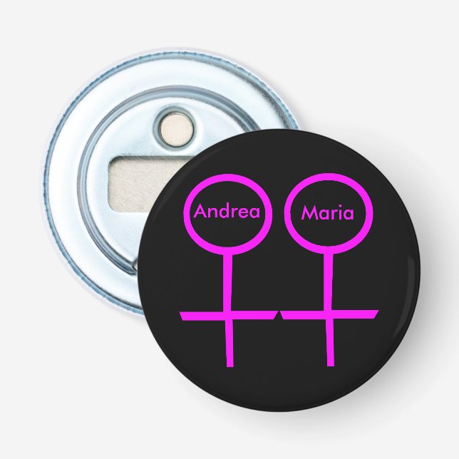 Lesbian Lovers Customizable Bottle Opener (Front)