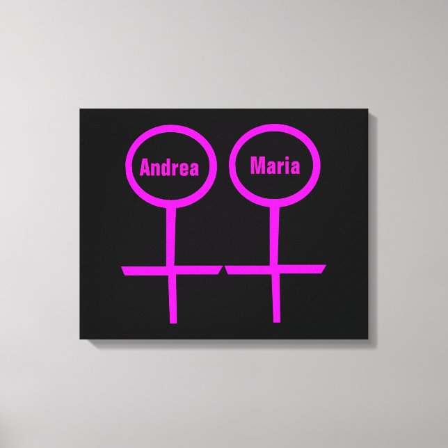 Lesbian Lovers Customizable Canvas Print (Front)