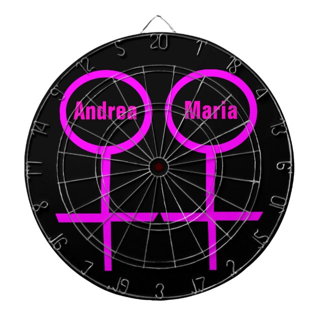 Lesbian Lovers Customizable Dartboard (Front)