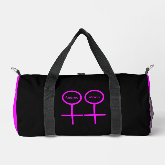 Lesbian Lovers Customizable Duffle Bag (Front)