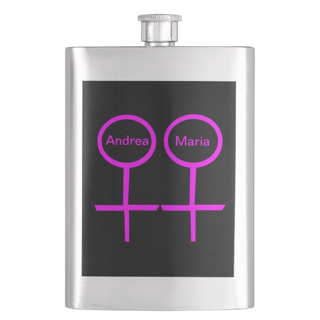 Lesbian Lovers Customizable Flask (Front)