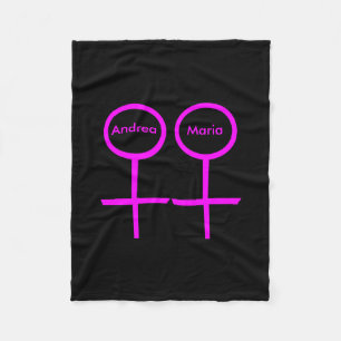 Lesbian Lovers Customizable Fleece Blanket