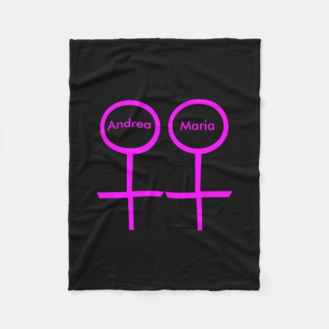 Lesbian Lovers Customizable Fleece Blanket (Front)
