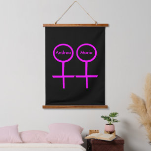 Lesbian Lovers Customizable Hanging Tapestry