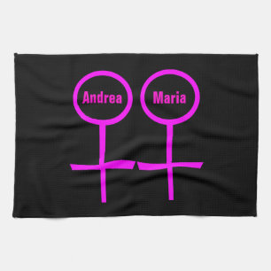 Lesbian Lovers Customizable Kitchen Towel