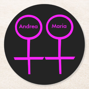 Lesbian Lovers Customizable Paper Coasters