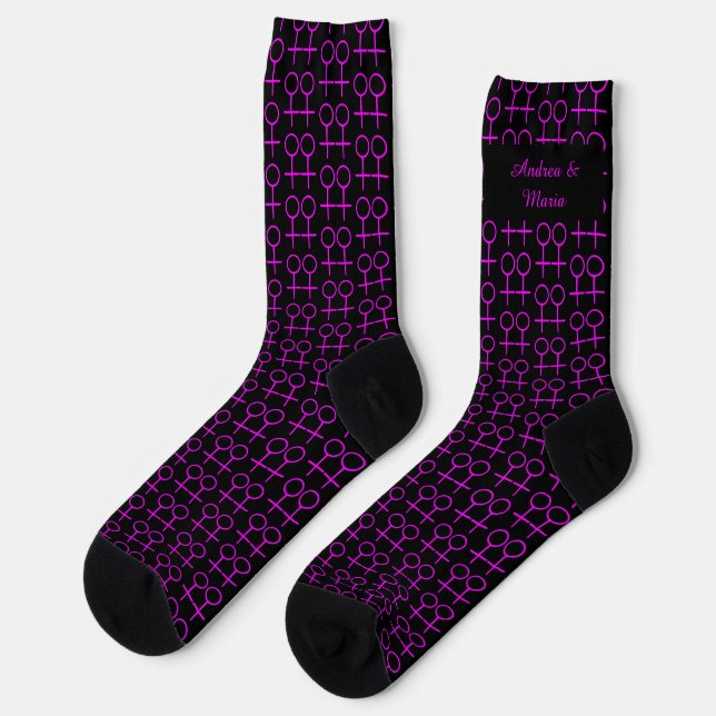 Lesbian Lovers Customizable Patterned Socks (Left)