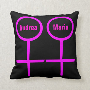 Lesbian Lovers Customizable Pillow