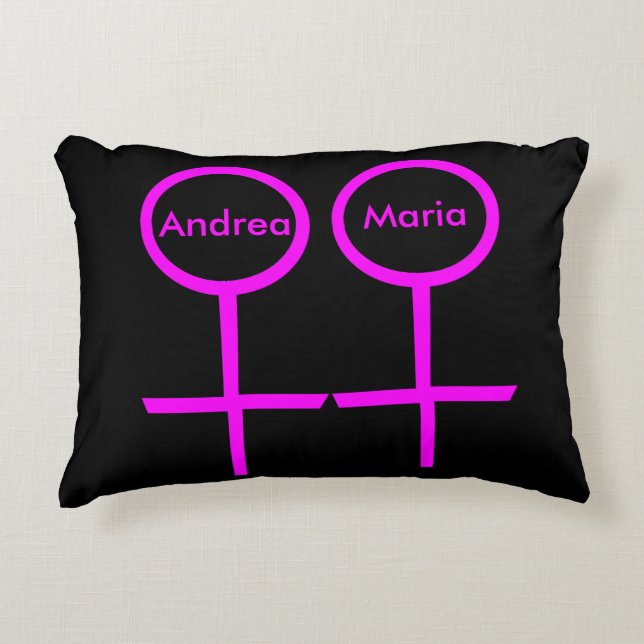 Lesbian Lovers Customizable Pillow (Front)