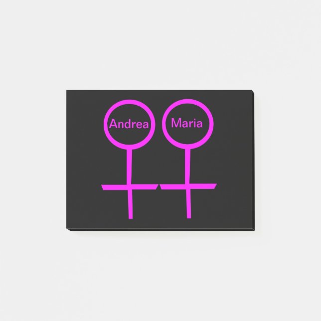 Lesbian Lovers Customizable Post it notes Pad (Front)