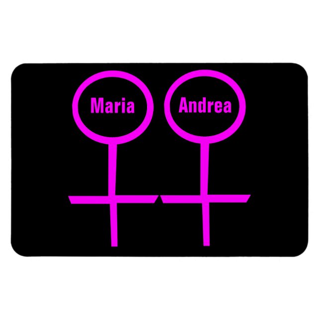 Lesbian Lovers Customizable Premium Magnet (Horizontal)