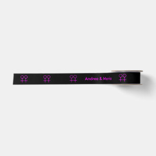 Lesbian Lovers Customizable Ribbon Satin Ribbon