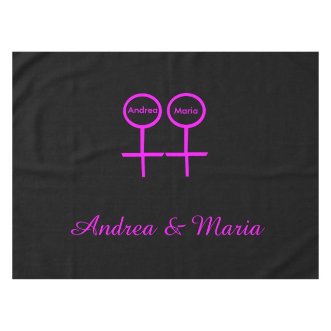 Lesbian Lovers Customizable Tablecloth (Front (Horizontal))