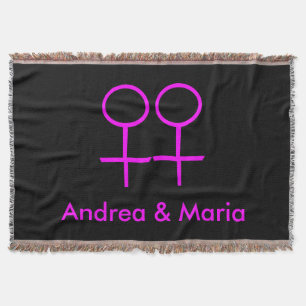 Lesbian Lovers Customizable Throw Blanket