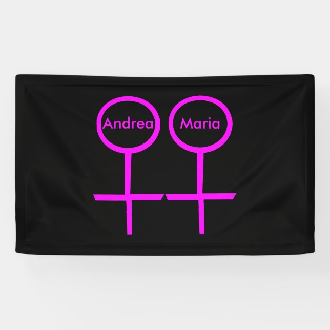 Lesbian Lovers Personalized Banner (Horizontal)