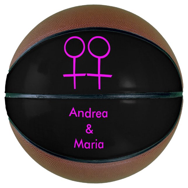 Lesbian Lovers Personalized Basketballs (Front)