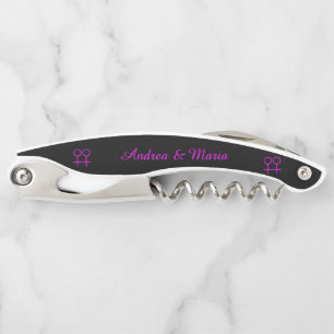 Lesbian Lovers Personalized Corkscrew