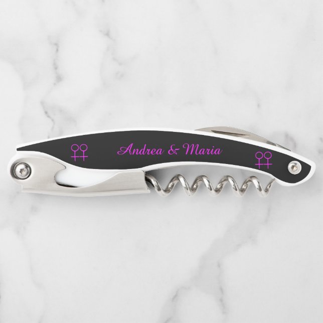 Lesbian Lovers Personalized Corkscrew (Front)