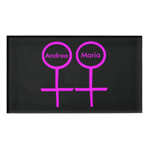 Lesbian Lovers Personalized Couples Name Tag