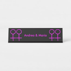 Lesbian Lovers Personalized Desk Nameplate