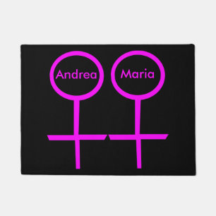 Lesbian Lovers Personalized Doormat
