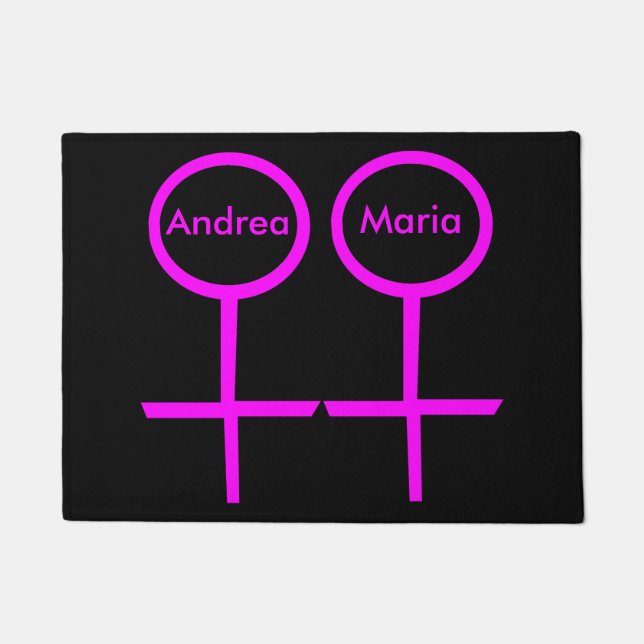Lesbian Lovers Personalized Doormat (Front)
