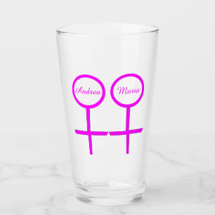 Lesbian Lovers Personalized Glass