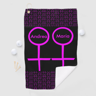Lesbian Lovers Personalized Golf Towel