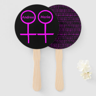Lesbian Lovers Personalized Hand Fan