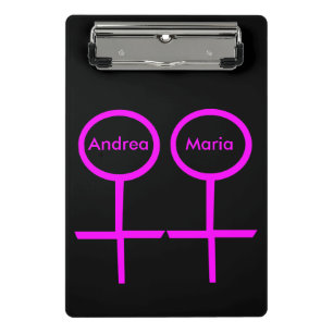 Lesbian Lovers Personalized Mini Clipboard