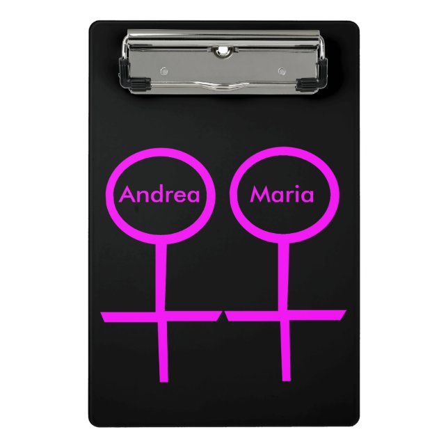 Lesbian Lovers Personalized Mini Clipboard (Front)