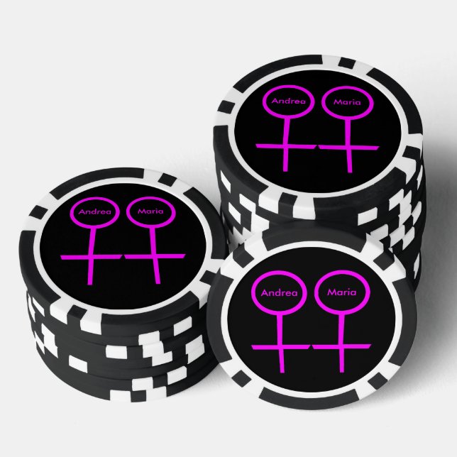 Lesbian Lovers Personalized Poker Chips (Stack)