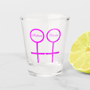Lesbian Lovers Personalized Shot Glass