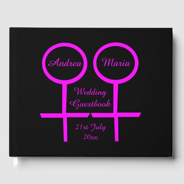 Lesbian Lovers Personalized Wedding Guestbook (Front)