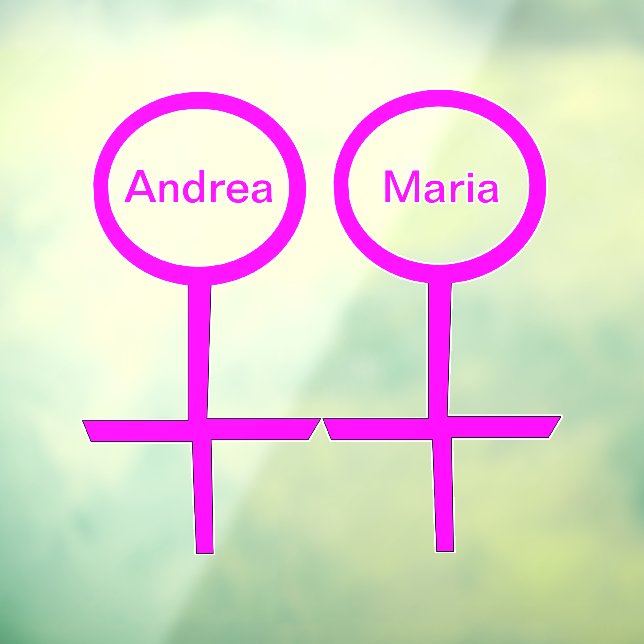 Lesbian Lovers Personalized Window Cling (Sheet 3)