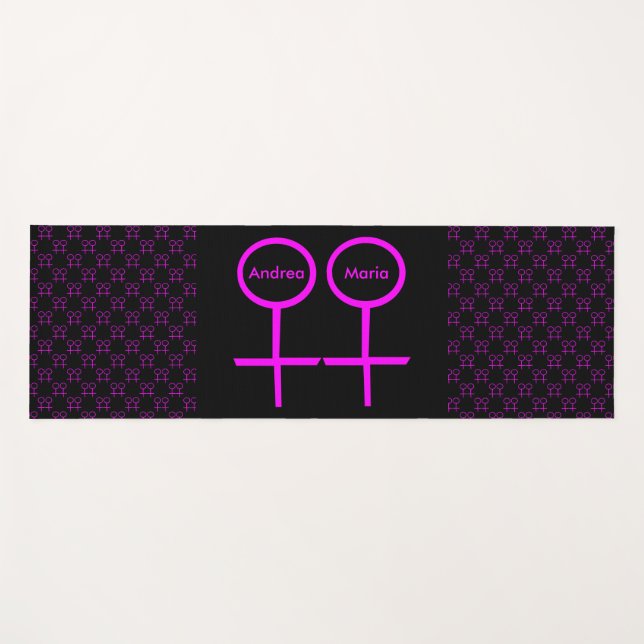 Lesbian Lovers Personalized Yoga Mat (Front (Horizontal))