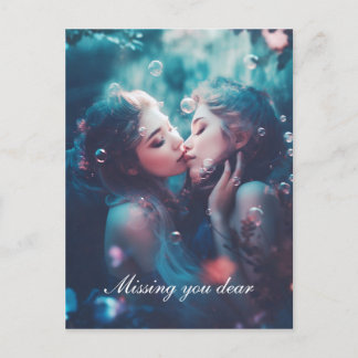 Lesbian mermaids postcard