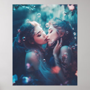 Lesbian mermaids poster