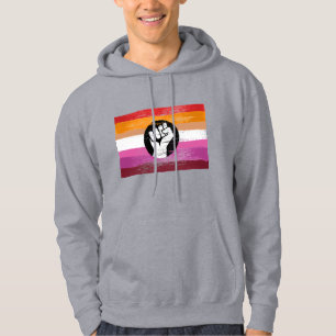 Lesbian Painted Protest Flag Hoodie