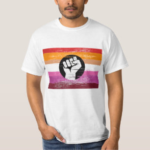 Lesbian Painted Protest Flag T-Shirt