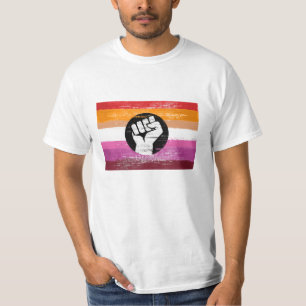 Lesbian Painted Protest Flag T-Shirt