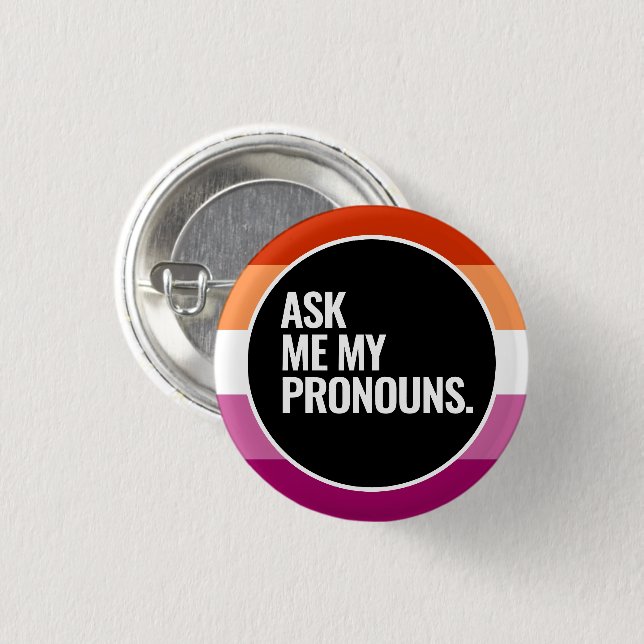 Lesbian Pride 1 Inch Round Button (Front & Back)