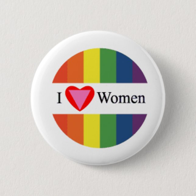 Lesbian pride 2 inch round button (Front)