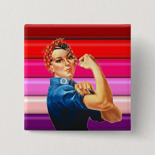 Lesbian Pride 2 Inch Square Button (Front)