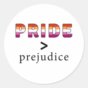 Lesbian Pride and Prejudice confetti Classic Round Sticker